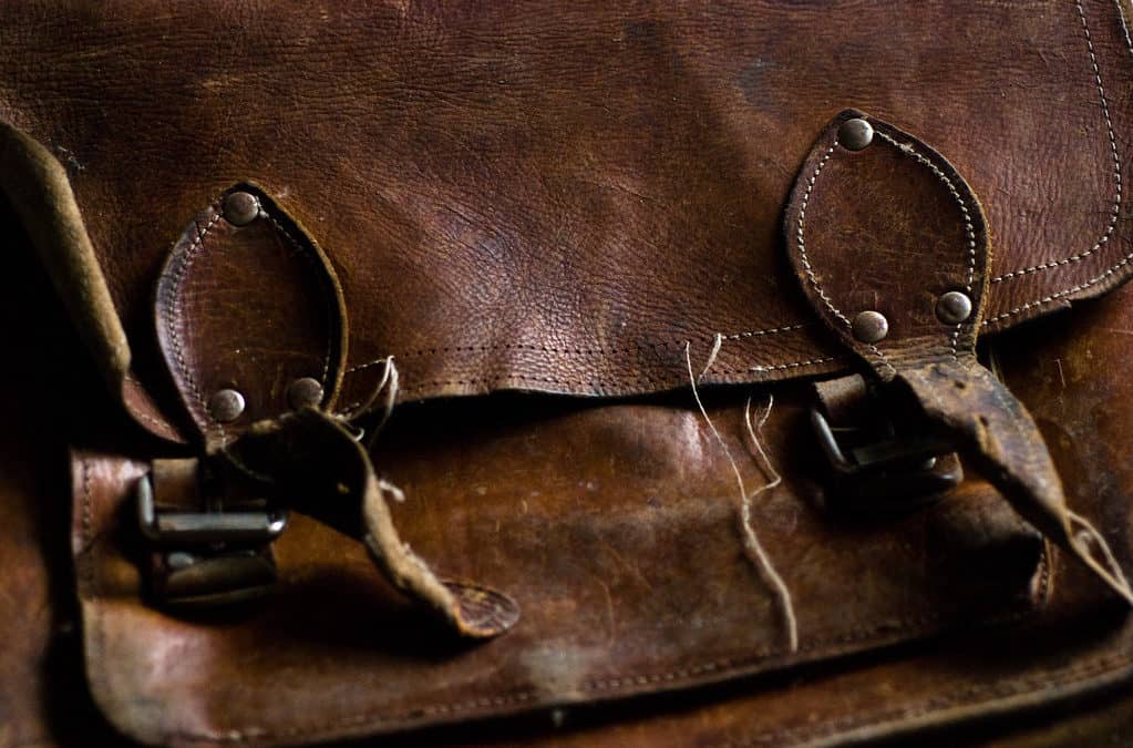 The Black Leather Satchel